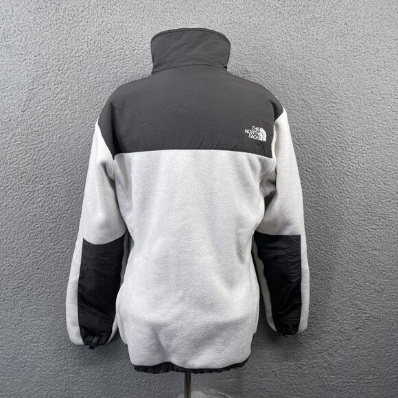 The North Face Denali Fleece Jacket White Gray Nylon Shell Panelled Medium - Picture 5 of 15